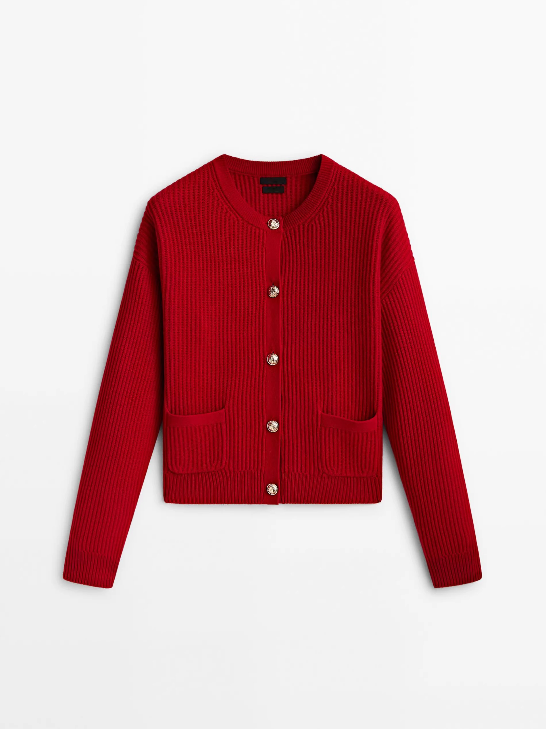 Pull tricoté rouge doux printemps nouveau Sle femmes Faion confortable Long Sve f haut rond Ne laine ort vêtements d'extérieur