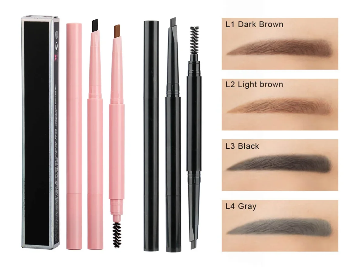 Custom Logo Pink Eyebrow Pencil Private Label Waterproof Long Lasting Vegan Eyebrow Pencil Suppliers