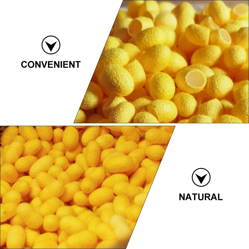 50 Pcs Facial Cleanser Balls Beauty Tool Cleansing Silkworm Yellow Pure Natural