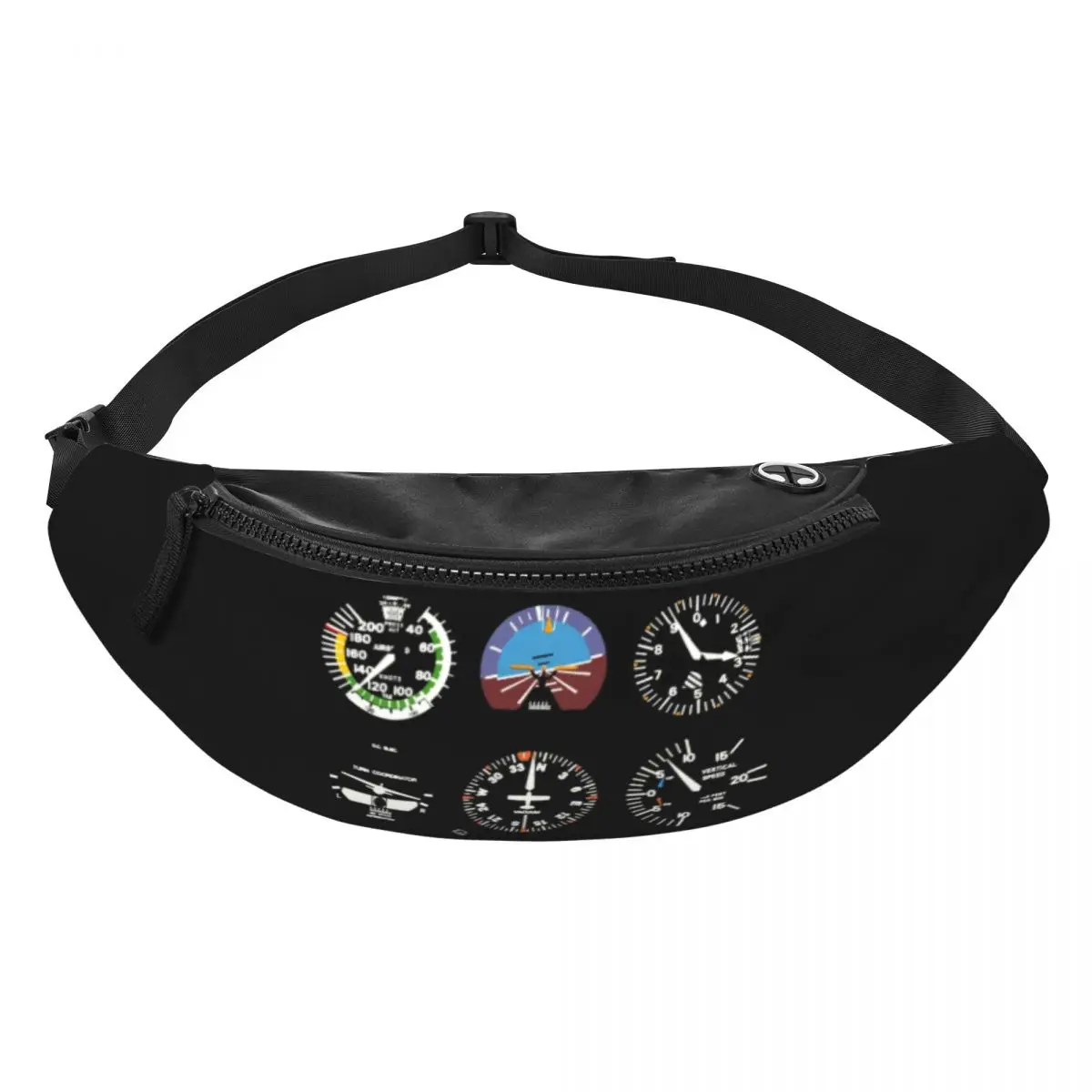 Cockpit Six Dials Flight Simulator Pilot Fanny Pack Men Women Airplane Crossbody Waist Bag for Camping Biking Phone Money Pouch