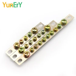 2X15 2X20 mm Neutral Terminal Brass Terminals Grounding Terminal 3/5/7/10/12 Hole Distribution Cabinet Electrical Wire Connector