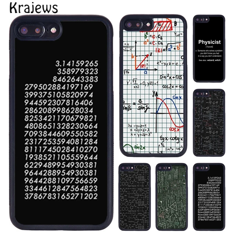 Krajews Physics Mathematics Formulas Phone Case For iPhone 16 15 14 XR XS 11 12 mini 13 Pro MAX Plus cover coque