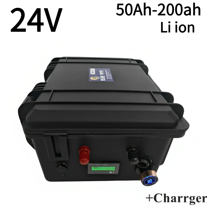 

camping 24V Waterproof IP67 24V 50Ah 60Ah 80Ah 100Ah 120Ah 150Ah 200Ah Lithium Li Ion Battery 24v For Trolling Motor+10A Charger