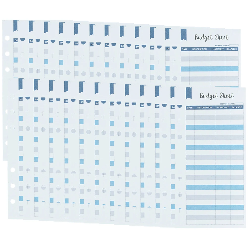 

Cash Budget Sheets Expense Tracker Punch Hole Design Safe Material Financial Goals Planner Household Office Supplies