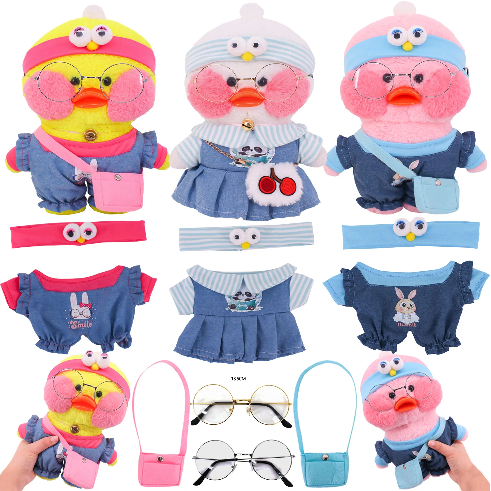 

2/3Pcs Set Duck Doll Clothes Accessories For 30Cm Cafe Duck lalafanfan Plush Stuffed Toy Dress Bodysuit Anime Characters,Gifts