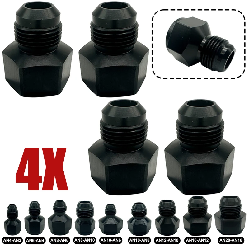 4X AN3 AN4 AN6 AN8 AN10 AN12 AN16 AN20 Female To Male Adapter Reducer Expander Fitting Oil Cooler Connector Hose Flare Fitting
