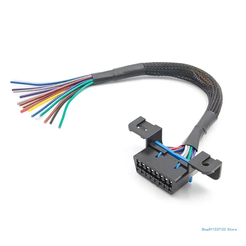 OBD2 16 Pin Female Connectors 12'' Universal Obd2 OBDII 16 Pin J1962f Female To Open Cable Braids Port Pigtails