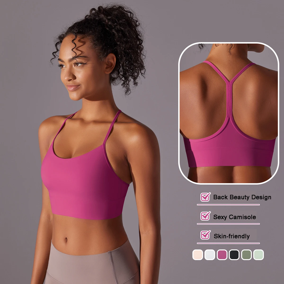 Women Sport Bra Fitness Yoga Top Underwear Soft Y Line Back Running Gym Crop Top Workout Bra With Chest Pad Push Up Yoga Bra