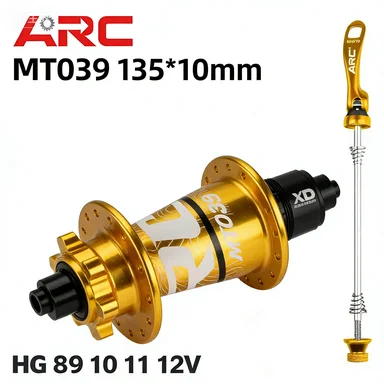 

Велосипедные втулки ARC MT039 MTB, 32 отверстия, золотые, передняя 9*100 мм, задняя 10*135 мм, 6 пальцев, 114 щелчков для HG/MS/XD