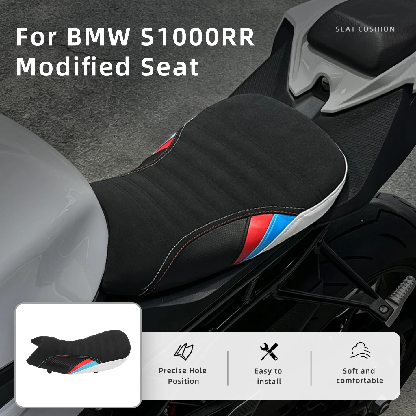 For BMW S1000RR M1000RR 2019-2026 Motorcycle Seat Front Driver and Passenger Cushion Replace S1000R Parts Back Seats 2025 2024