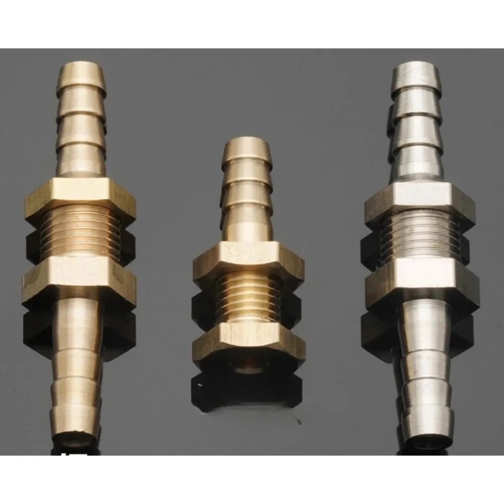 

4 6, 8 мм шланговый штуцер, латунь, никелированная латунь, переборка, фитинг или половина фитинга для резервуара для воды