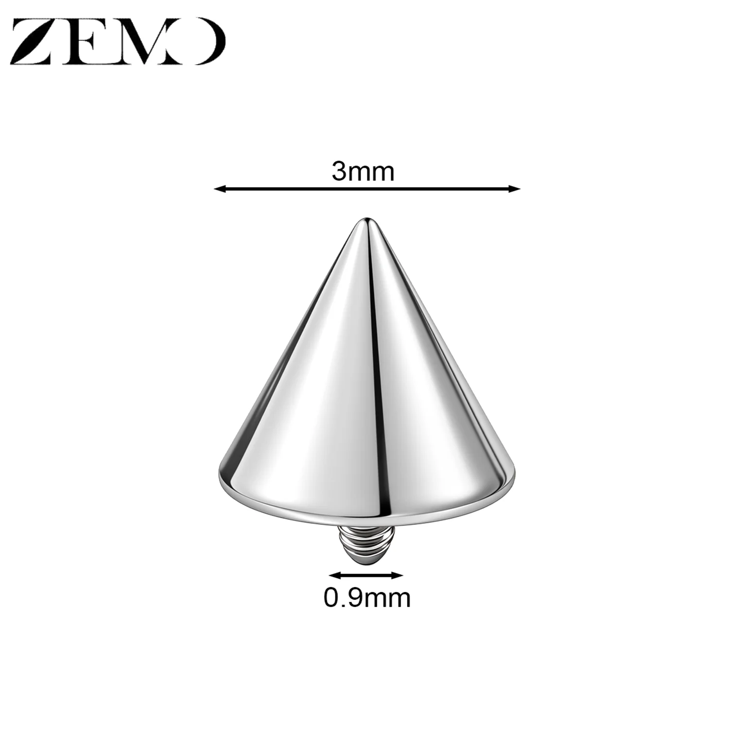 Stainless Steel Dermal Anchor Top with CZ Crystal