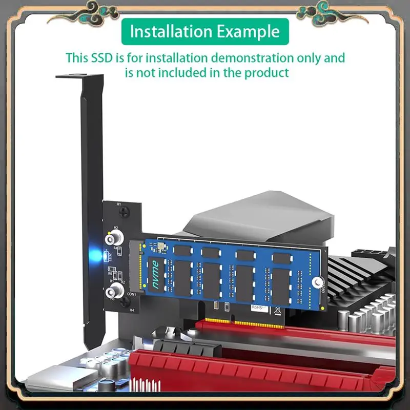 Reliable-M.2 NGFF Pcie SSD To PCI Express 3.0 X4 Host Adapter Card Support M.2 Pcie (Nvme Or AHCI) Type 2242 2260 280 Black