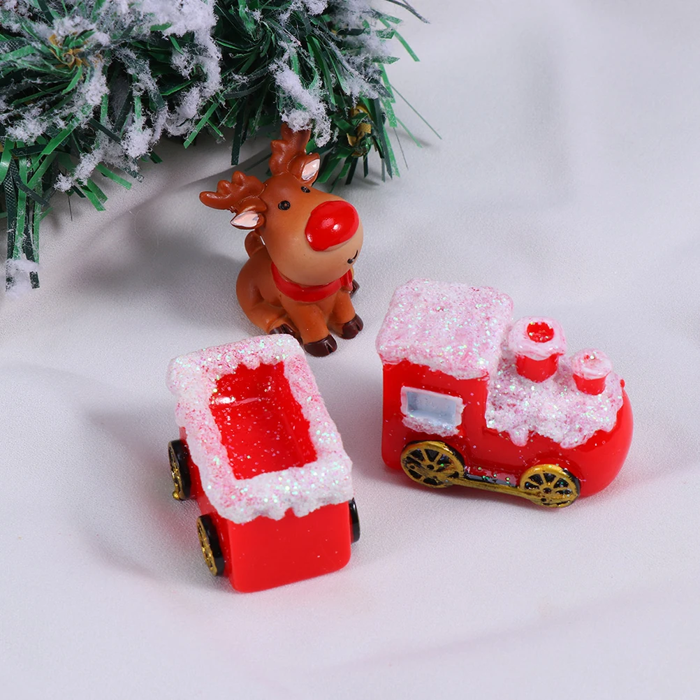 

6 Pcs Decorations Micro Landscape Ornament Elder Christmas Tree Artificial Desktop Resin