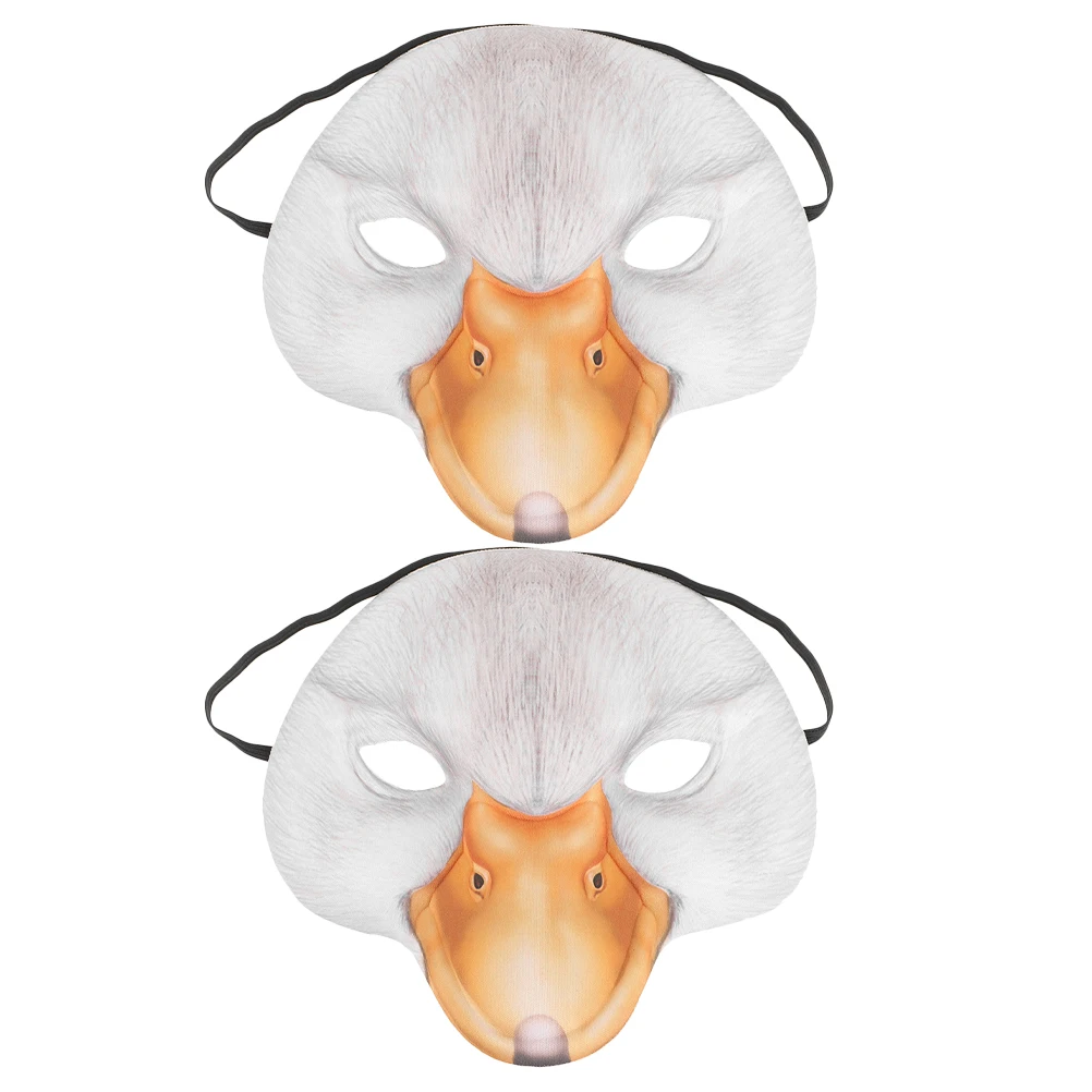 

2pcs Duck Animal Face Half Masks for Adults Funny Cosplay Halloween Party EVA Scary Carnival Halloween Animal Masks For Adults