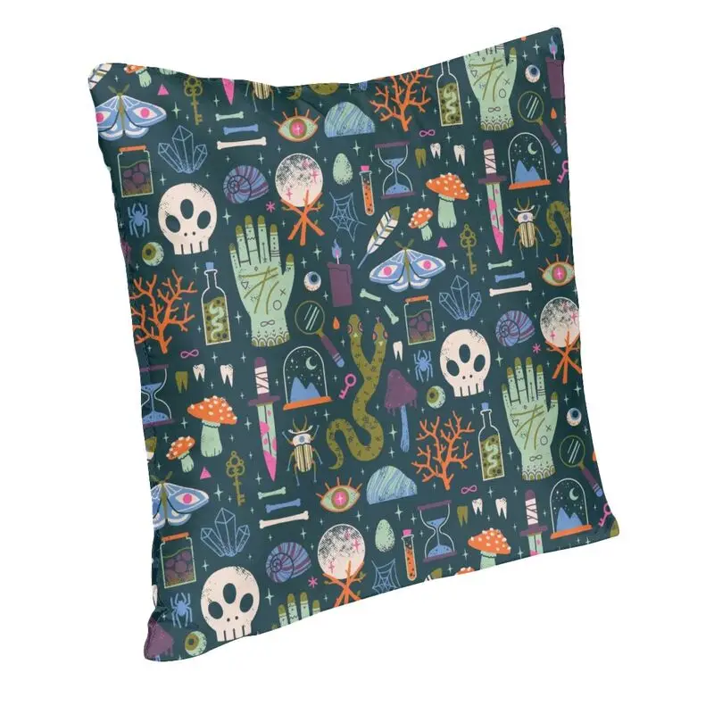 Curiosities Halloween Witch Pattern Cushion Covers Sofa Home Decorative Witchy Occult Magic Square Throw Pillow Case 40x40