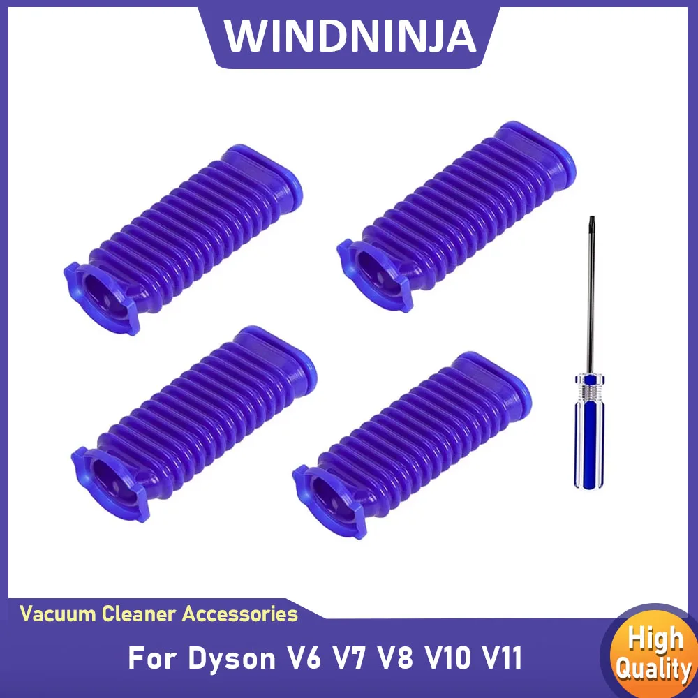 Drum Suction Blue Hose Fittings for Dyson V6 V7 V8 V10 V11 Vacuum Cleaner Lower Duct Hose Soft Roller Flexible Soft Rubber Tube