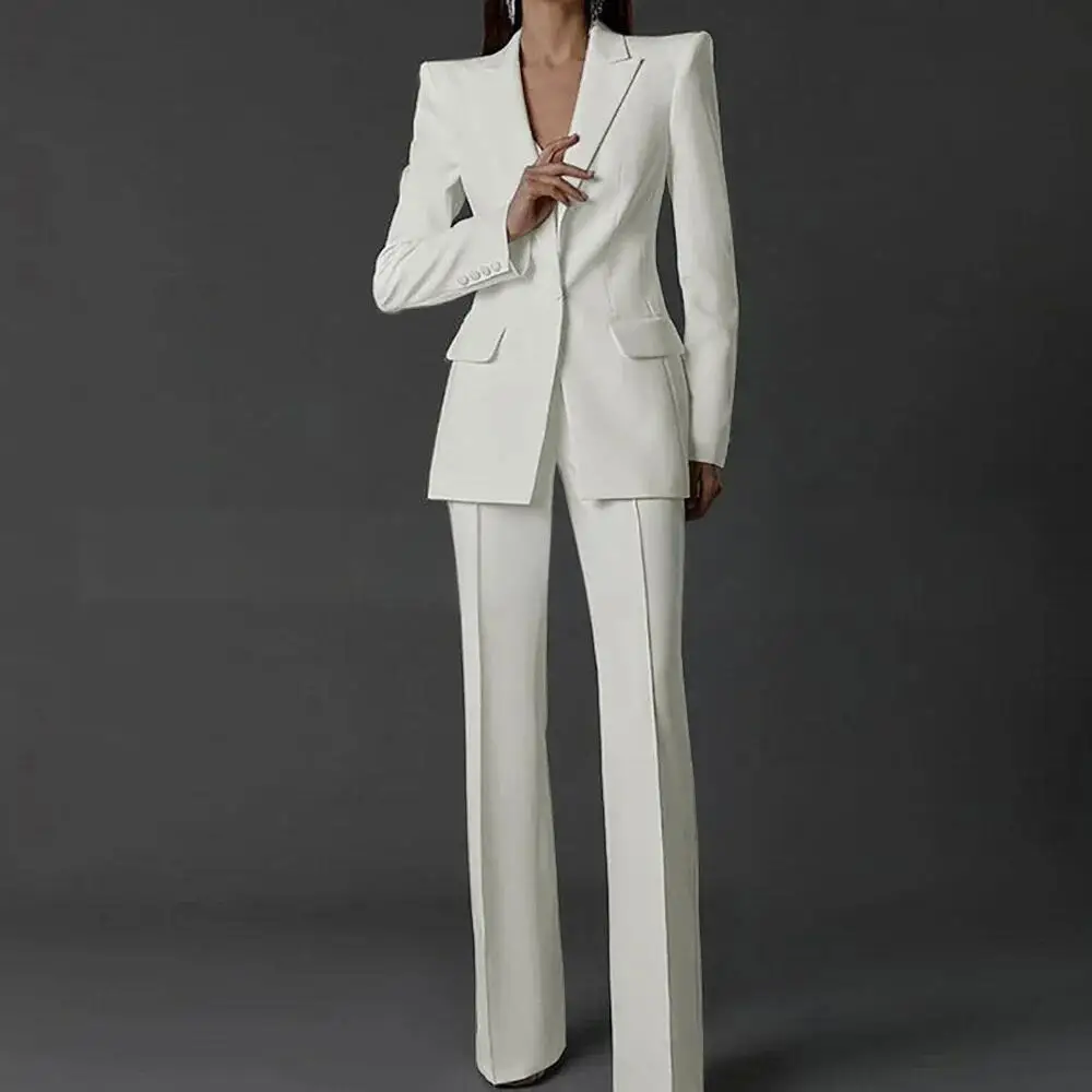 

Women Pants Suits Long Sleeve Regular Fit Single Button 2 Piece Set for Party - Top Women's Fashion Choice
