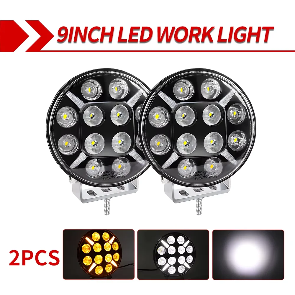 1/2 Stuks 7 Inch/9 Inch Ronde 120W Led Verlichting 12V 24V Geel Wit Led drl Off Road Mistlamp Voor Vrachtwagen 4X4 4WD Auto Accessoires