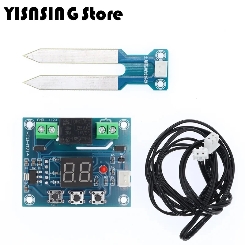 XH-M214 12V Soil Humidity Sensor Controller Irrigation System Automatic Watering Module Digital Display