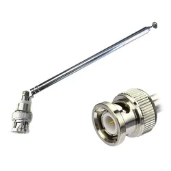 1 Pc Stainless Steel  FM Radio Antenna BNC Connector Telescopic Aerial 0.7m
