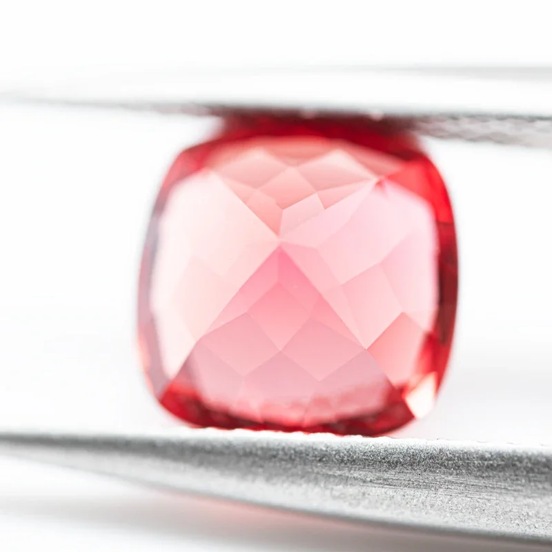 Top Lab Grown Sapphire Sunset Red Color Square Cushion VVS1 Charms Beads Diy Jewelry Making Materials Selectable AGL Certificate