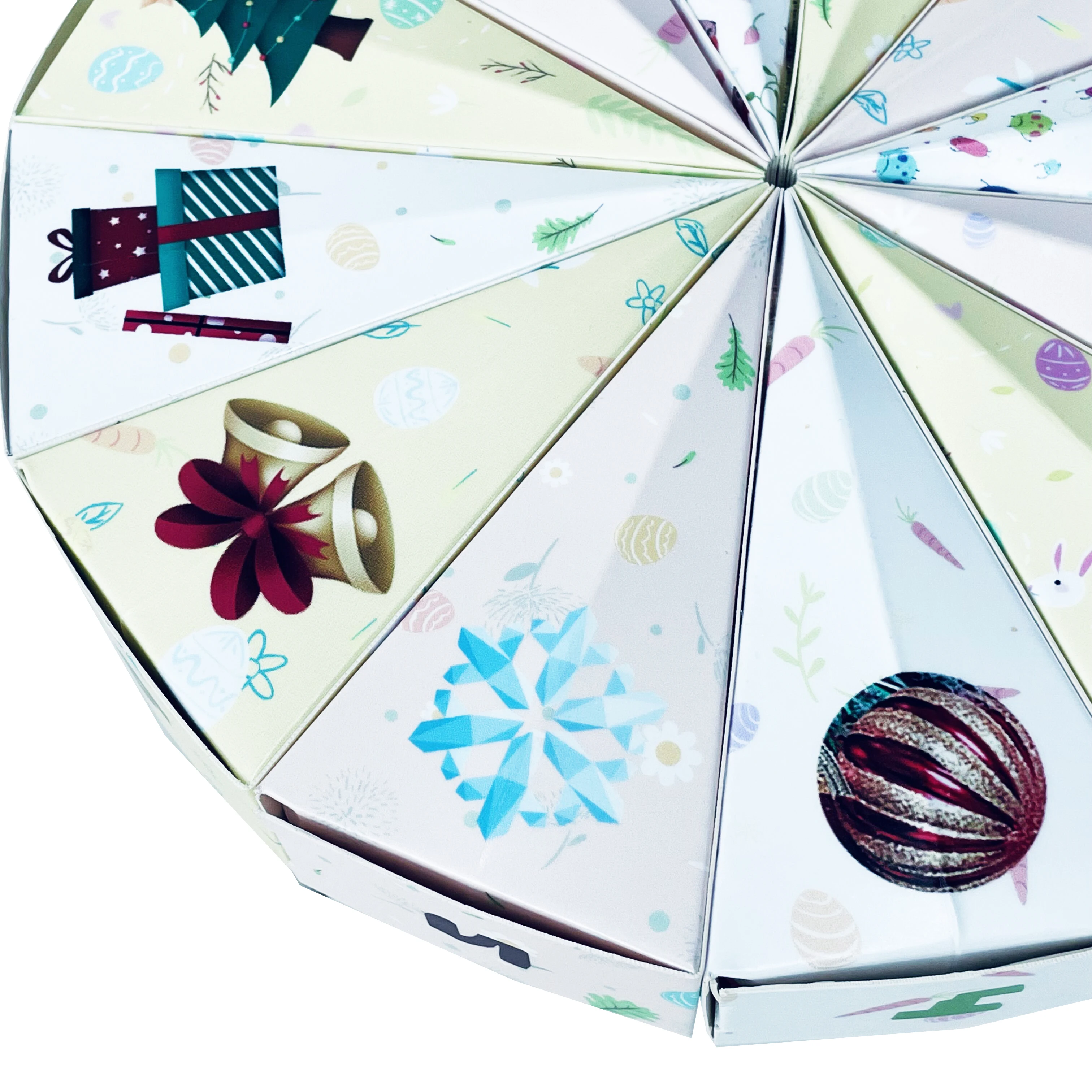 Customization.Round Shape Advent Calendar Candy Nuts Kernels Chocolate Gift Packaging Box Empty Candy Boxes