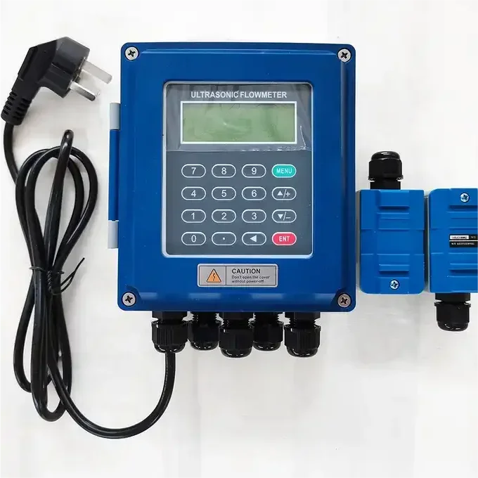 Tuf 2000b Wall-Mounted Ultrasonic Flowmeter For Liquid Water Flow Meters Made Of Stainless Steel And Cast Iron Supports