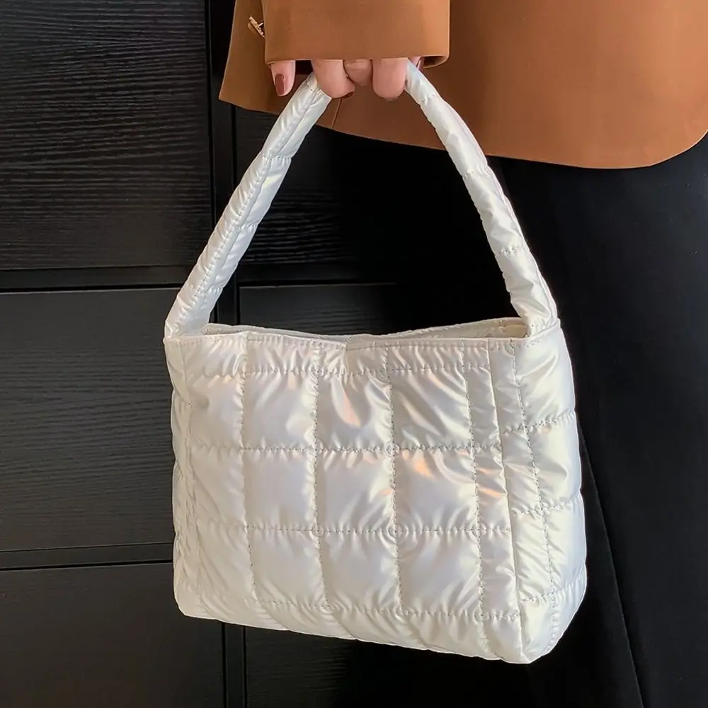 

Мягкая сумка с хлопковой подкладкой для отдыха, модная пуховая хлопковая сумка-тоут с вышивкой, простая большая вместительная пышная сумка для девочек