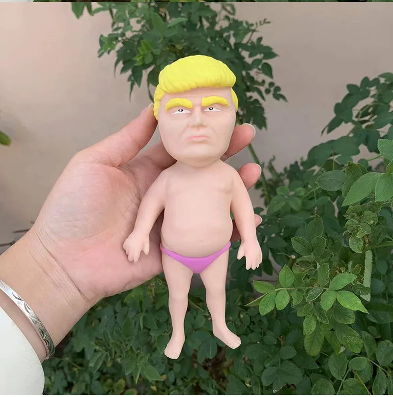 Trump Golden Haired Old Man Squeeze Toys Антистрессовые игрушки для взрослых Силиконовые щипцы TPR Мягкие декомпрессионные игрушки для снятия стресса