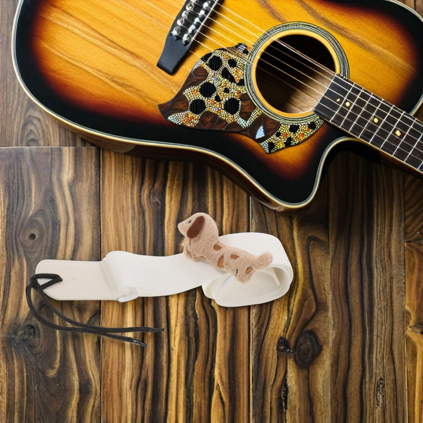 

Adjustable Guitar Strap 3D Dog Design Soft Comfortable Shoulder Support for Electric Acoustic Bass Ukulele Musical Instrument