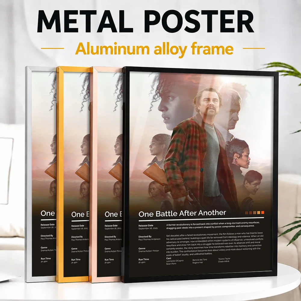 One Battle After Another Movie Framed Metal Print Customized Screen Tribute Wall Art Designed For Theater And Collector Gift