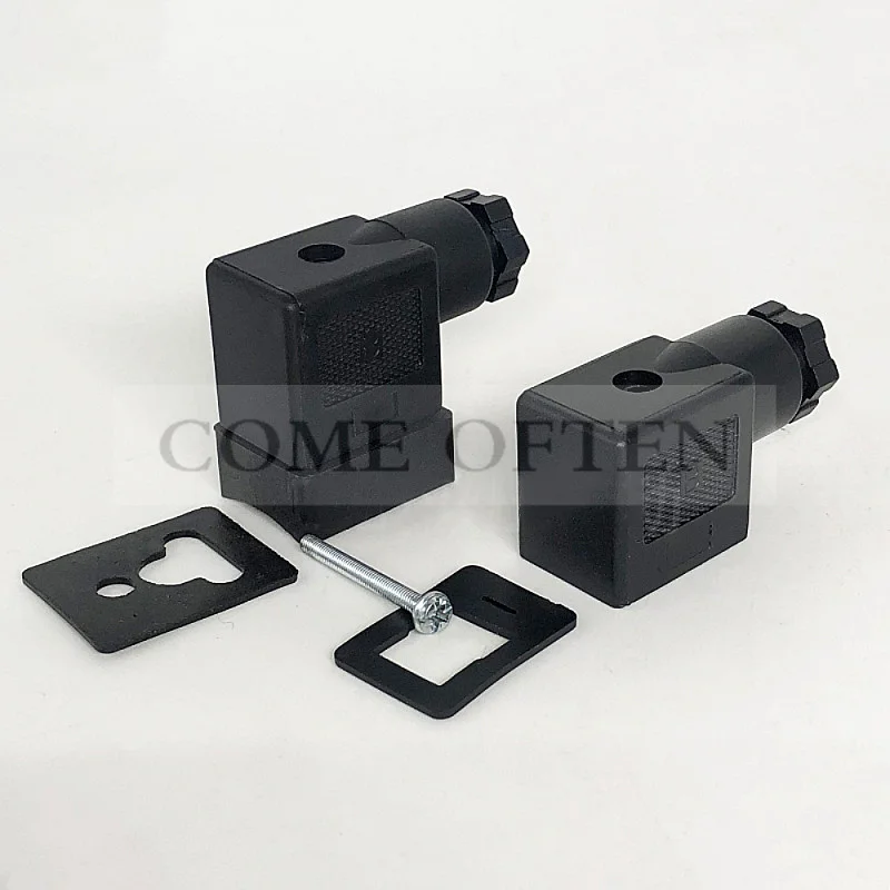 DIN43650B Solenoid Plug Black Base Pneumatic Terminal 4v210 Coil 0110 Junction Box Pin Distance 11mm