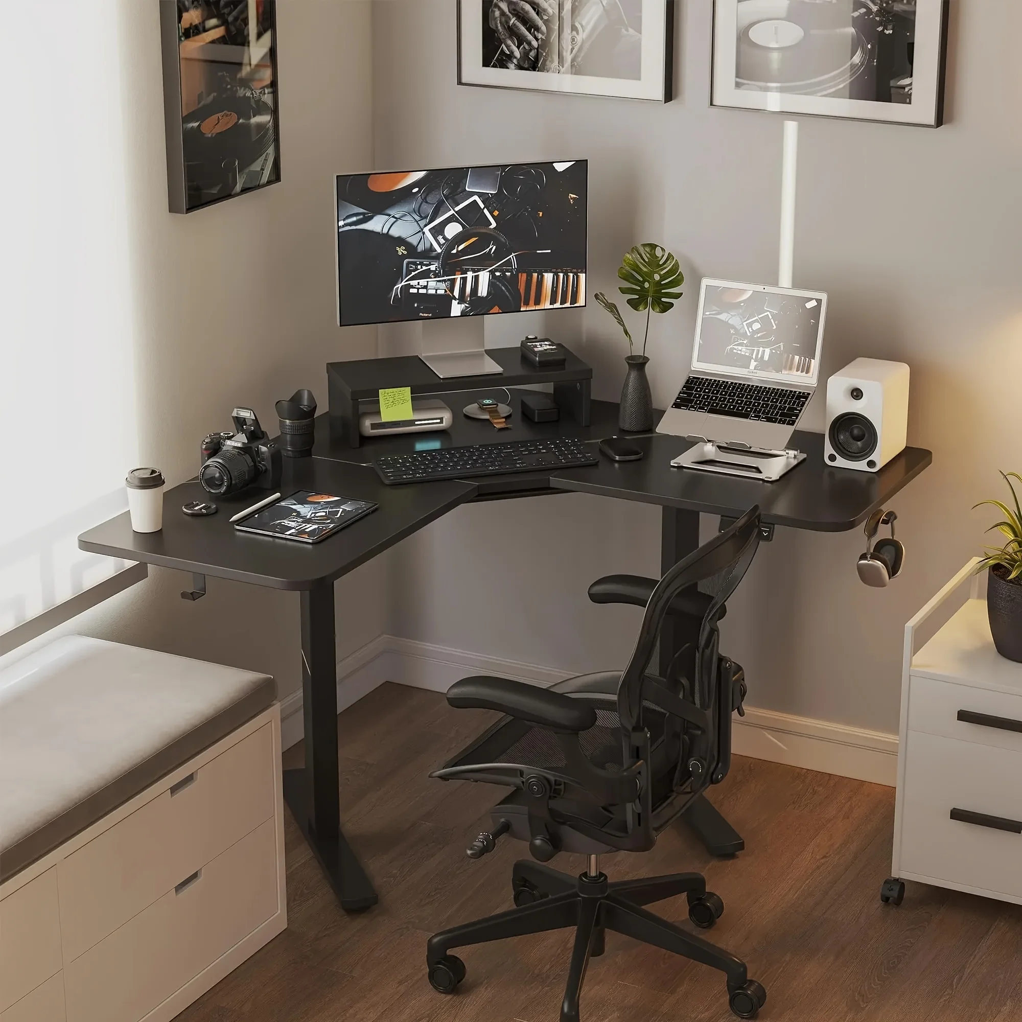

Electric Lifting Table V Shaped Desk for Study Esports StandUp Corner Computer Desk Home Office Sit Stand Height-adjustable Desk