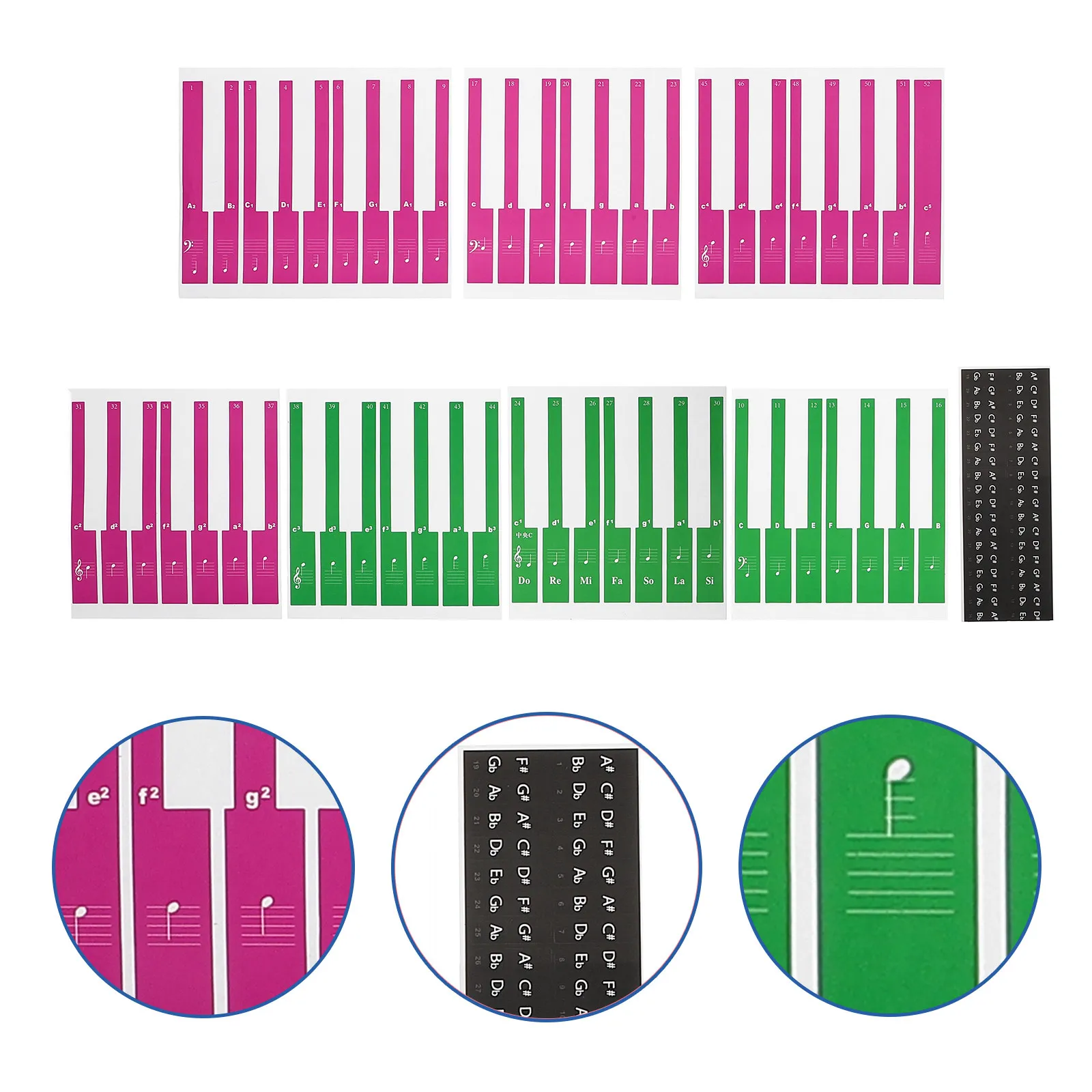 

Piano Keyboard Decal Introductory Piano Sticker Large Font Clear Note Music Sticker for Beginner Keyboard Learning Accessory