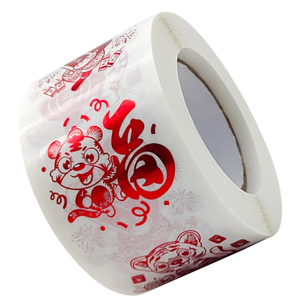 Rouleau d'autocollants pour sac cadeau du nouvel an, étiquette autocollante pour enveloppes, boîtes à bonbons, emballage, DIY bricolage, 1 rouleau