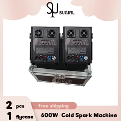 0 Tax 2Pcs 600W Cold Sparks Machine With Flightcase Sparkler Wedding Fireworks Cold Spark Machine Indoor Outdoor Fireworks