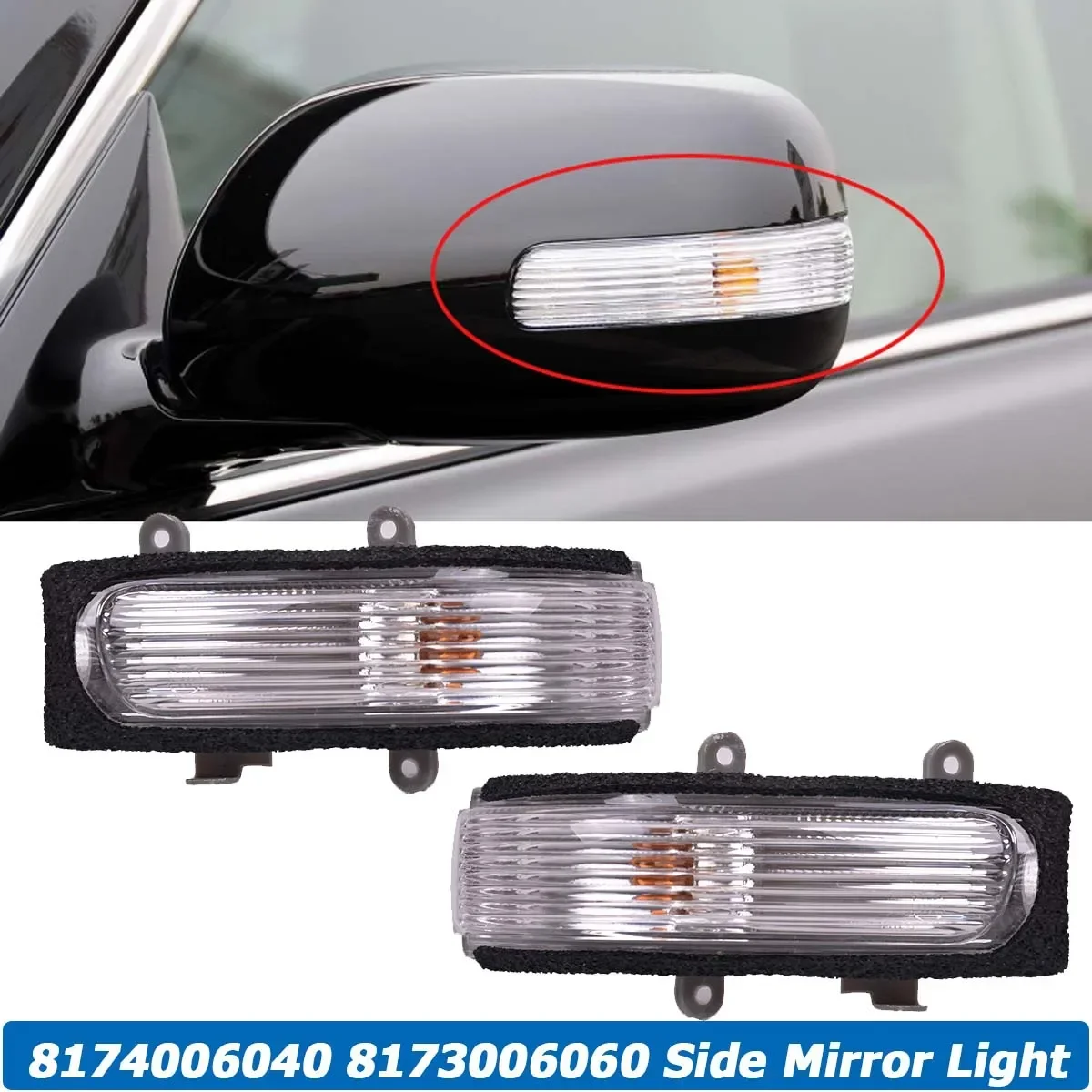 

Side Mirror Light Turn Signal Lamp for Toyota CAMRY 2006-2011 VIOS 2008-2012 Corolla 08-09 Car Accessories 8174006040 8173006060