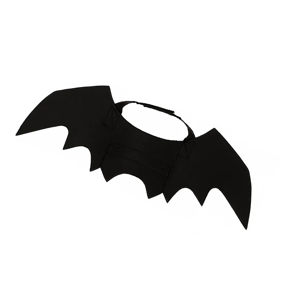 Halloween Pet Bat Wings Black Felt Lightweight Adjustable Tape Fastener Strong Chest Belt Cat Halloween Costume