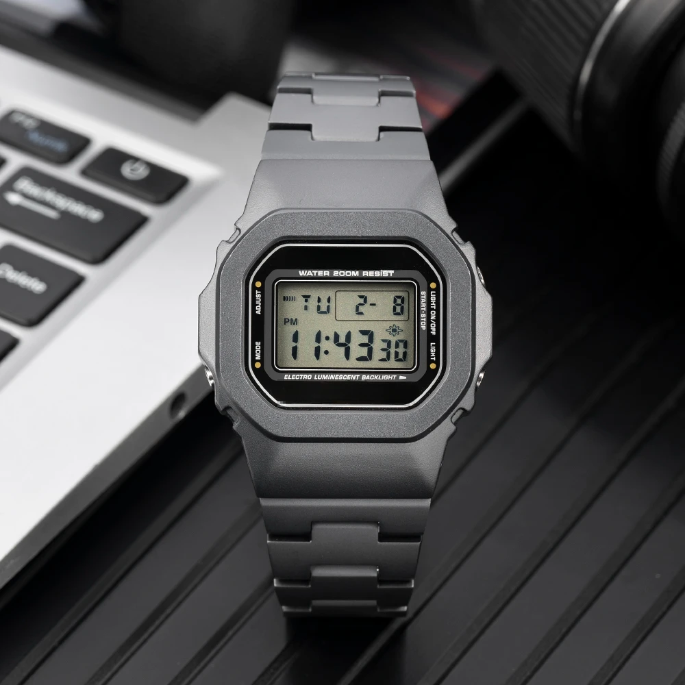 For Casioak 3229 DW5600 Mod Kit GSHOCK Small Block DW-5600 GW-B5600 Metal Strap+Case Precision Steel Dimple Dolid Color Sex