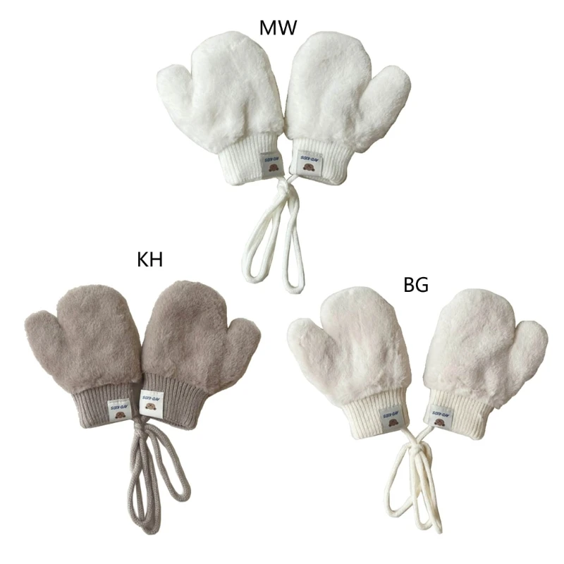 

Neck Hanging Toddler Mittens Soft Faux Rabbit Furs Gloves Winter Gloves Comfortable Gloves for Extras Warmth & Comfort