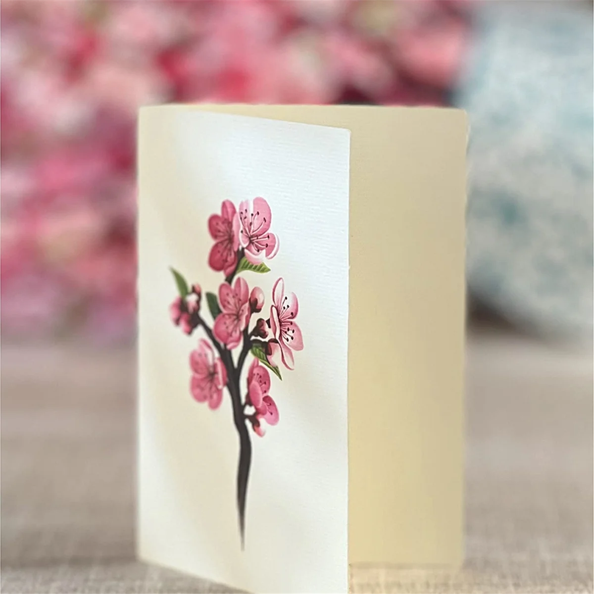 Paper Pop-Up Cards, Cherry Blossoms, Life Sized Forever Flower Bouquet 3D Popup Greeting Cards, Birthday Gift Cards