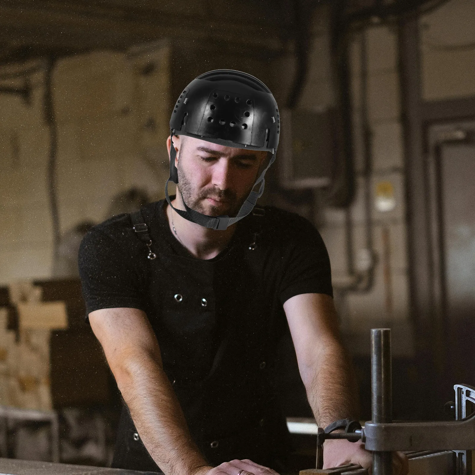 Protective Bump Cap Insert Liner with Chin Strap Universal Safety Helmet Liner for Work Hats Baseball Caps