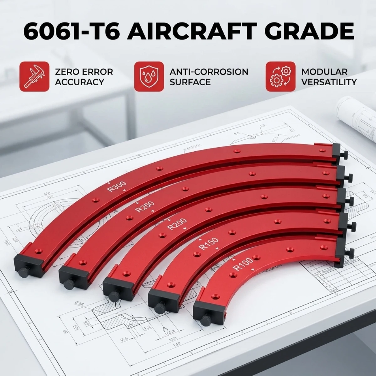 Radius Corner Jigs for Wood Working, Woodworking Round Corner Templates, Radius Jig Corner Routing Templates