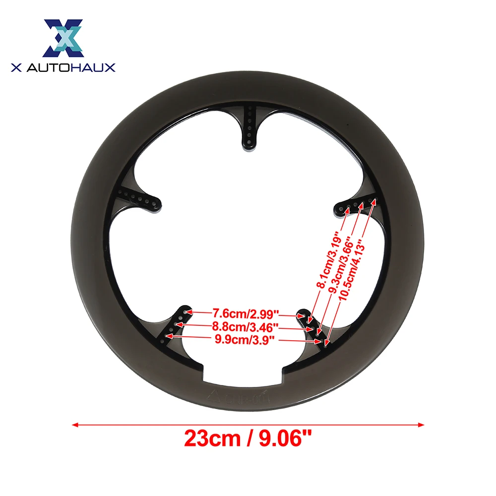 X Autohaux 52 53 56 Teeth Plastic Bicycle Bike Crankset Chain Wheel Cover Guard Sprocket Protection Black Clear