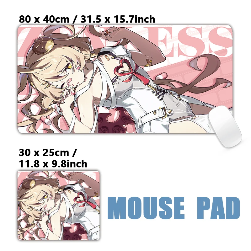 New Design Zenless Zone Zero Mouse Pad Ye Shunguang Remielle Sigrid Severian Phoenix XXL Large Mousepad Keyboard Pad Desk Mat
