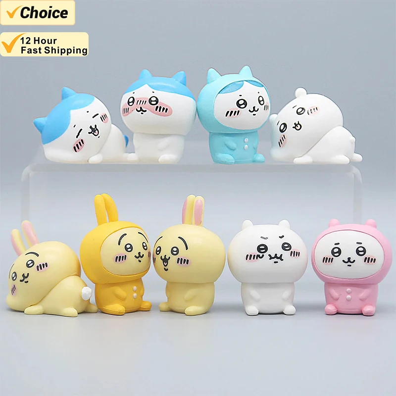 Chiikawa Kawaii Animation Model Ornaments Cute Toys Self-deprecating Bear Usagi Hachiwares Desktop Doll Ornaments Gifts Toys