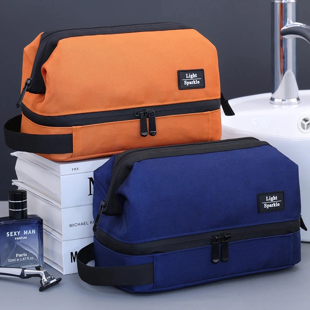 Multi functional double-layer wash and storage bag, high-end cosmetics wash and care storage bag