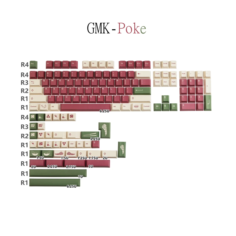 

GMK-Poke Mechanical Keyboards KeyCap PBT DYE-Sublimation GMK Key Cap Cherry Profile With 1.75U Shift 2.25U 3U 6.25U 7U Spacebar