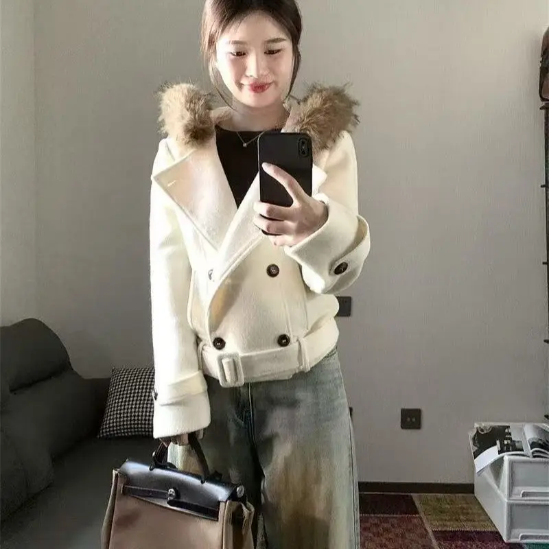 Vintage Street Gothic Wool Blend Overcoat Ladies Oversized Lapel Thick Warm Long Outerwear Casual Cold Weather Fashion Jacket
